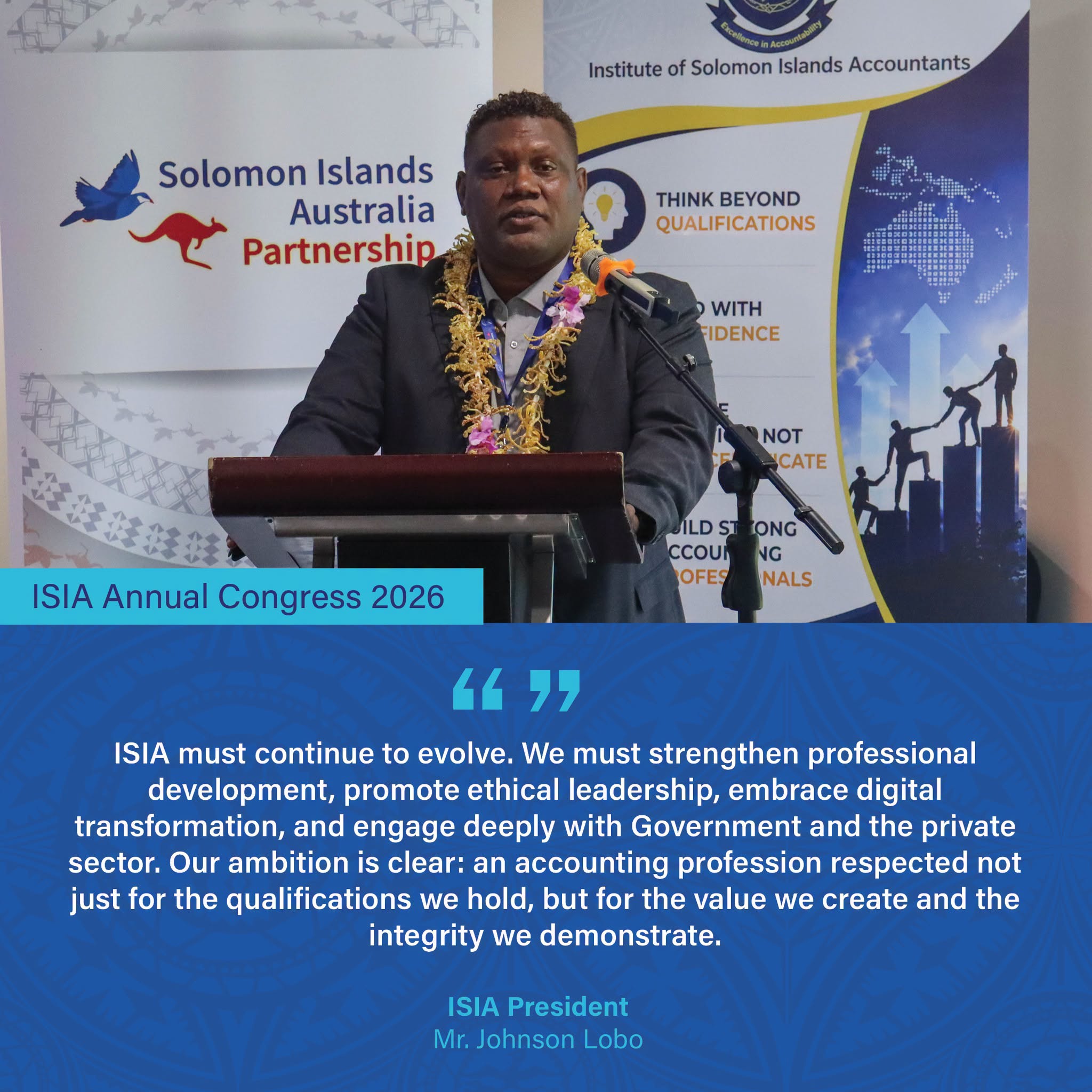 ISIA President Johnson Lobo Calls for Integrity, Accountability and Professional Responsibility at Annual Congress 2026