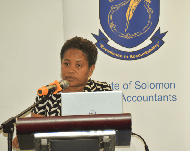 ISIA CEO Pamela Naesol Alamu delivering the CEO report
